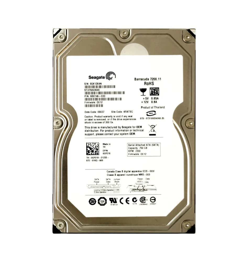 GP218 - Dell 750GB 7200RPM SATA 3Gb/s 3.5-in Hard Drive