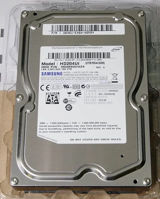 HD204UI - Samsung 2TB 5400RPM SATA 3Gb/s 3.5-in Hard Drive