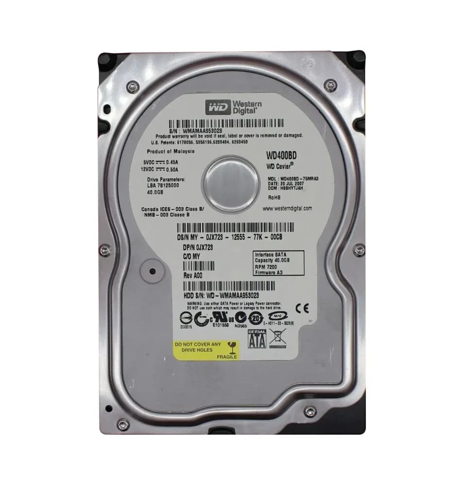 JX723 - Dell 40GB 7200RPM SATA 1.5Gb/s 3.5-in Hard Drive