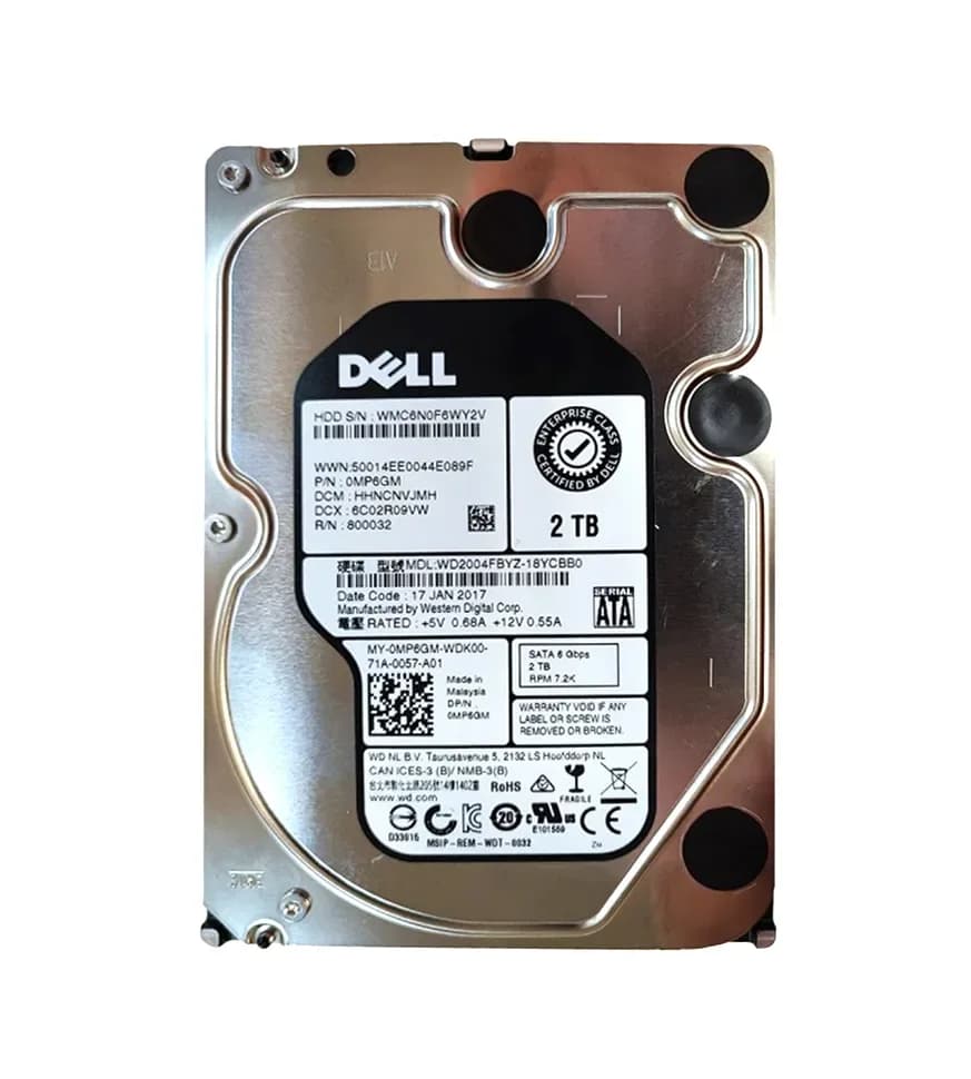 MP6GM - Dell 2TB 7200RPM SATA 6Gb/s 3.5-in Hard Drive