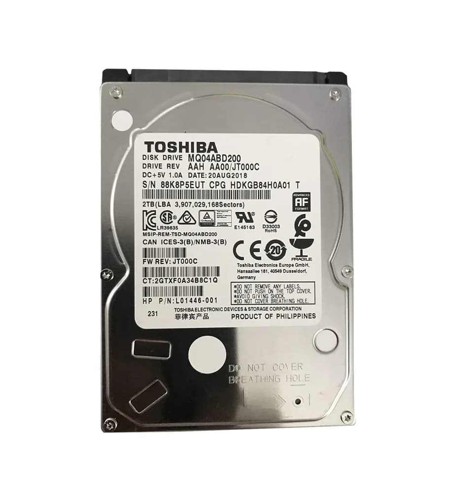 MQ04ABD200 - Toshiba 2TB 5400RPM SATA 6Gb/s 2.5-in Hard Drive