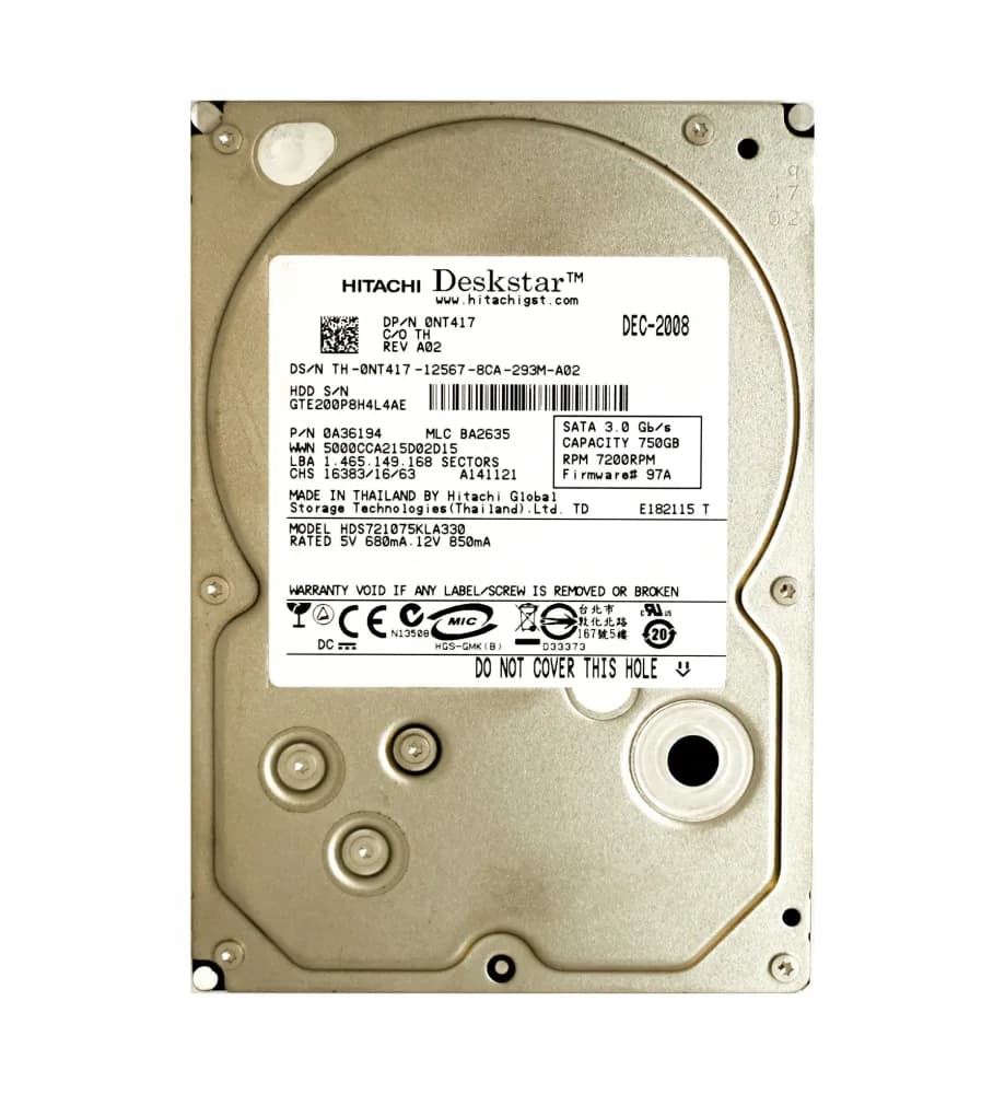 NT417 - Dell 750GB 7200RPM SATA 3Gb/s 3.5-in Hard Drive