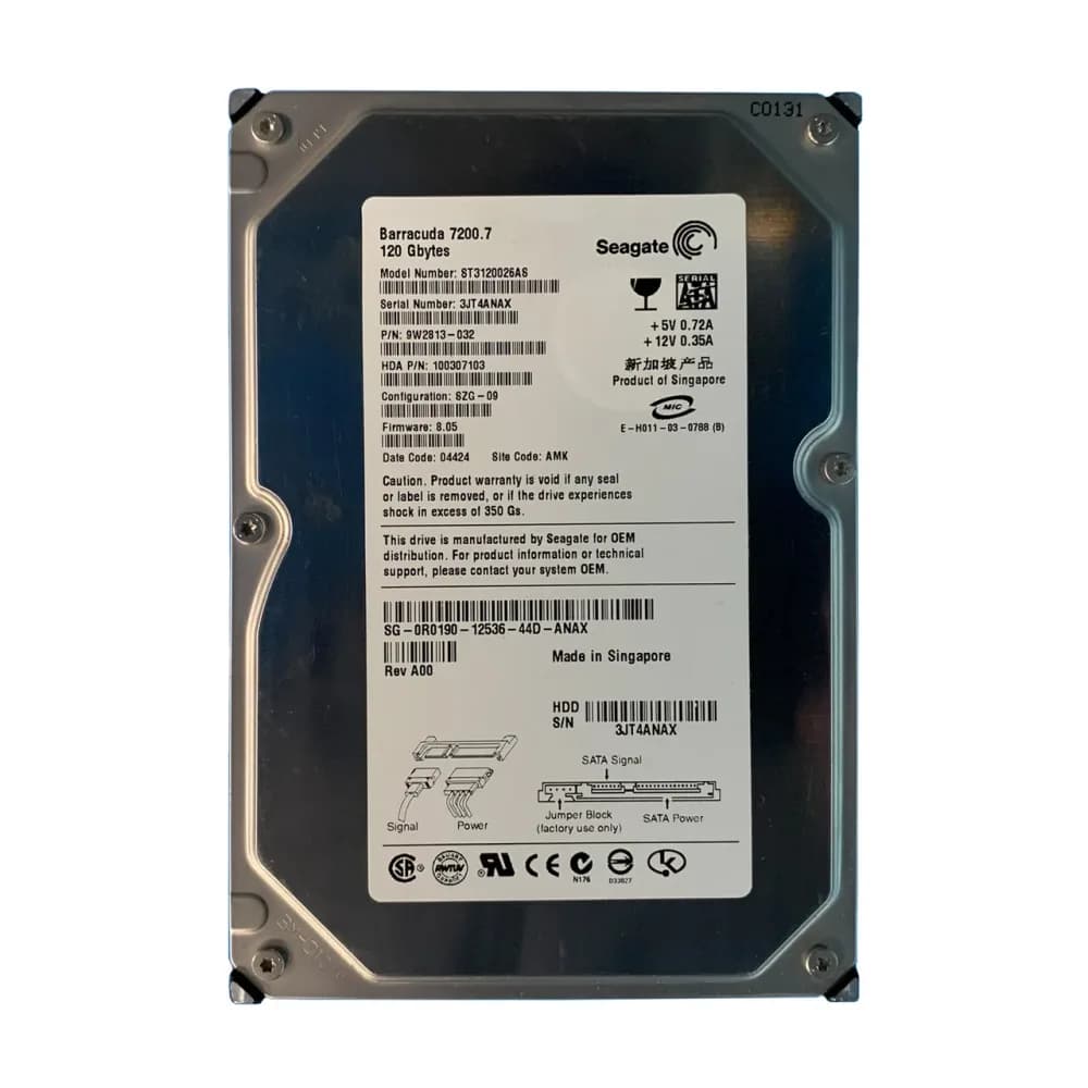 R0190 - Dell 120GB 7200RPM SATA 1.5Gb/s 3.5-in Hard Drive