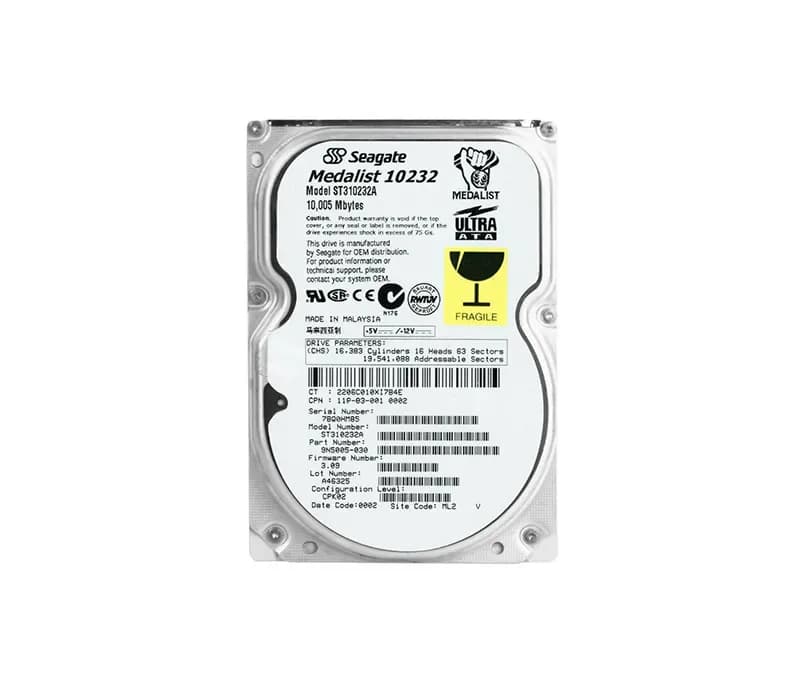 ST310232A - Seagate 10.2GB 5.4K Ultra ATA/66 512KB 3.5" HDD