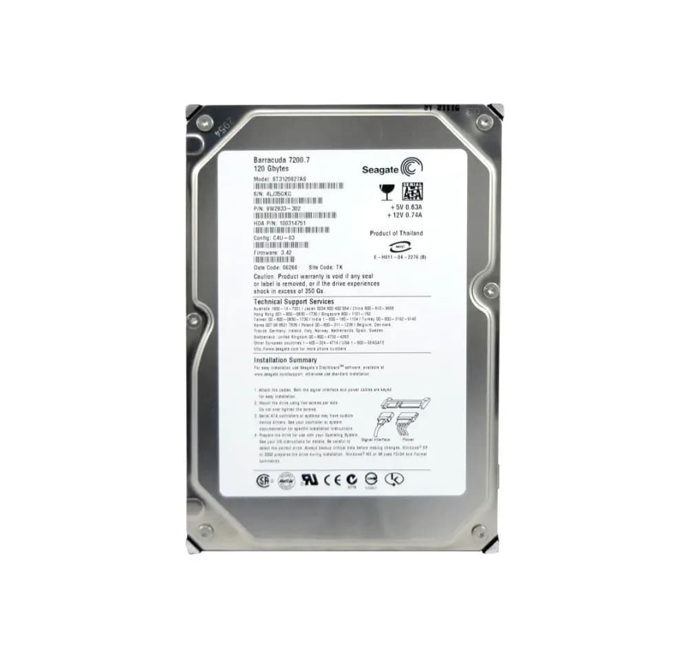 ST3120827AS - Seagate 120GB 7200RPM SATA 1.5Gb/s 3.5-in Hard Drive