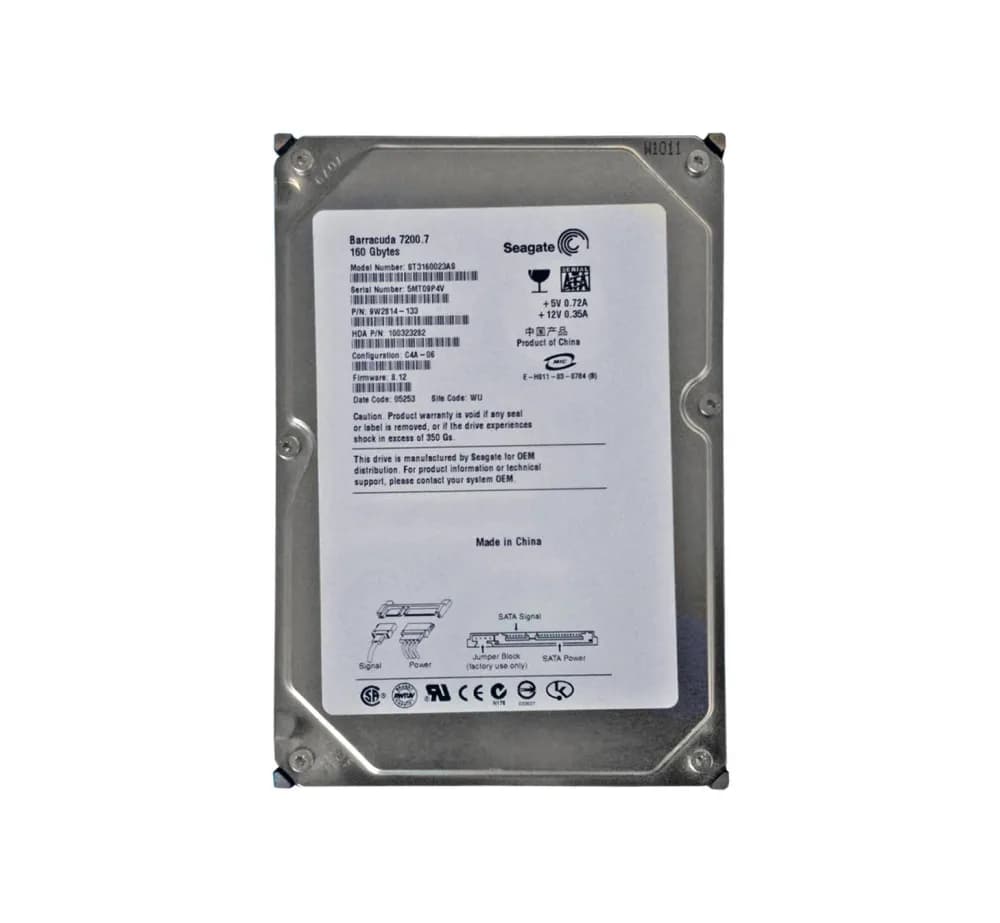 ST3160023AS - Seagate 160GB 7200RPM SATA 1.5Gb/s 3.5-in Hard Drive