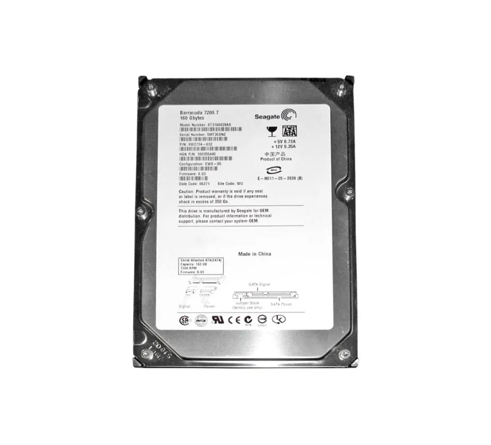 ST3160828AS - Seagate 160GB 7200RPM SATA 1.5Gb/s 3.5-in Hard Drive