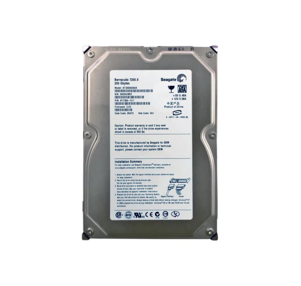 ST3200826AS - Seagate 200GB 7200RPM SATA 1.5Gb/s 3.5-in HDD