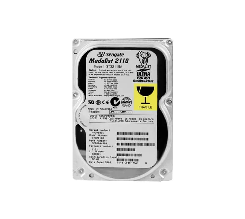 ST32110A - Seagate 2GB 5.4K IDE Ultra ATA/33 (ATA-4) 3.5" Hard Drive