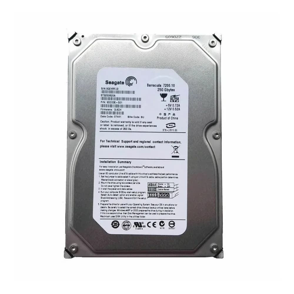 ST3250820A - Seagate 250GB 7200RPM ATA/100 3.5-inch Hard Drive