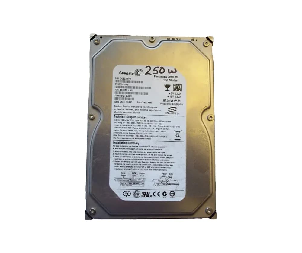 ST3250820AS - Seagate 250GB 7200RPM SATA 3Gb/s 3.5-in Hard Drive