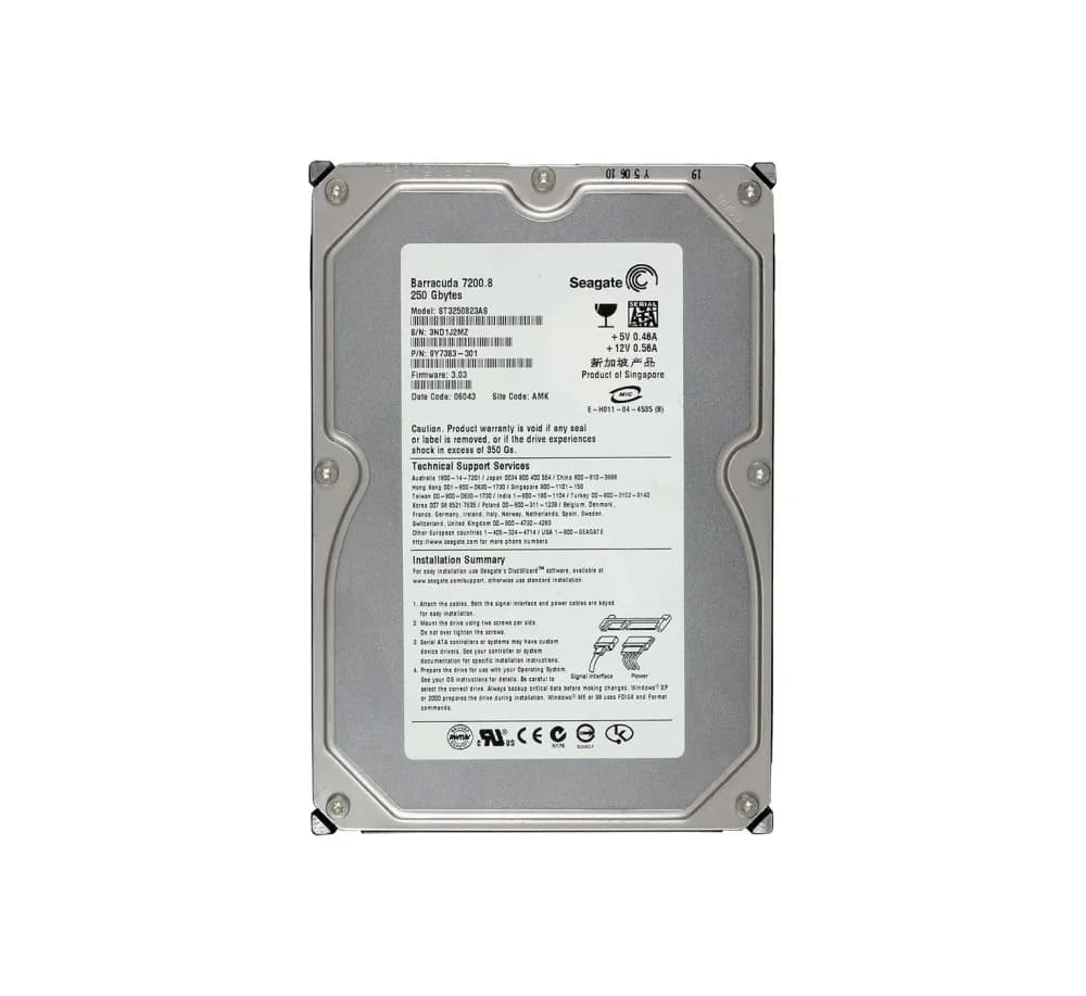 St3250823AS - Seagate 250GB 7200RPM SATA 1.5Gb/s 3.5-in Hard Drive