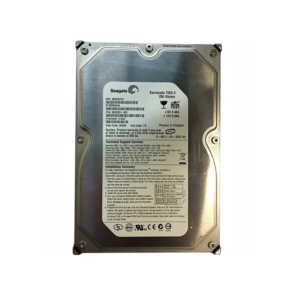 ST3250824A - Seagate 250GB 7200RPM ATA/100 3.5-inch Hard Drive