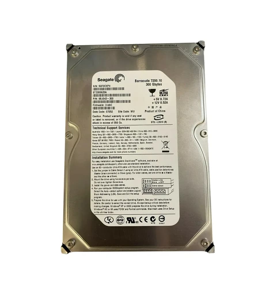 ST3300620A - Seagate 300GB 7200RPM ATA/100 3.5-inch Hard Drive