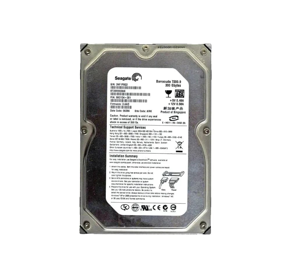 ST3300822AS - Seagate 300GB 7200RPM SATA 3Gb/s 3.5-in Hard Drive