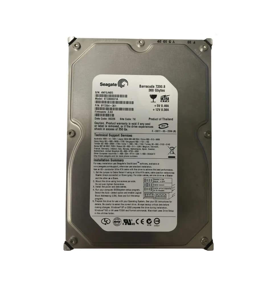 ST3300831A - Seagate 300GB 7200RPM ATA/100 3.5-inch Hard Drive