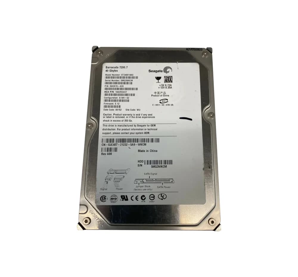 ST340014AS - Seagate 40GB 7200RPM SATA 1.5Gb/s 3.5-in Hard Drive