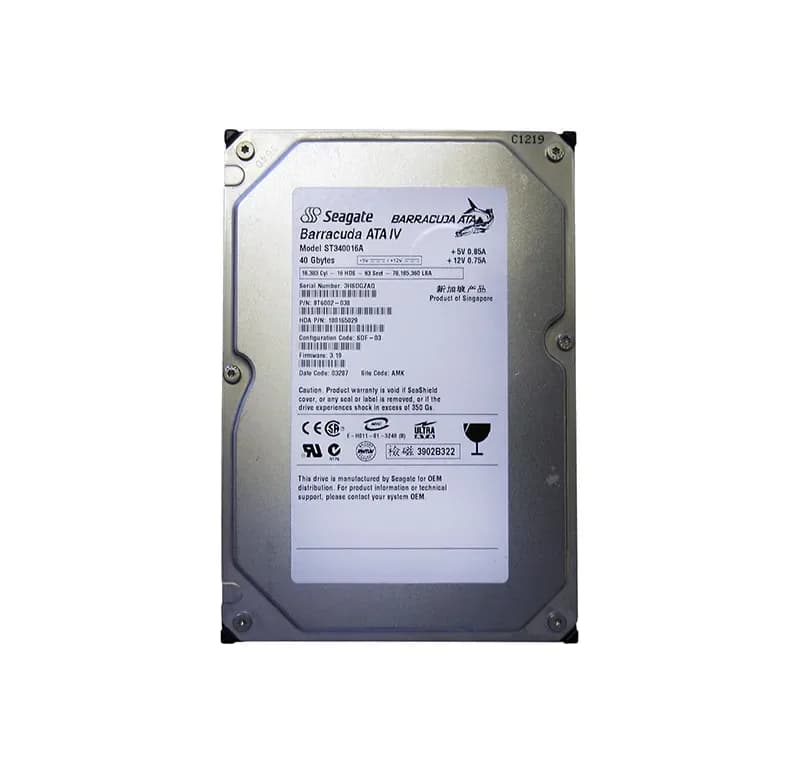 ST340016A - Seagate 40GB 7200RPM ATA/100 3.5-inch Hard Drive