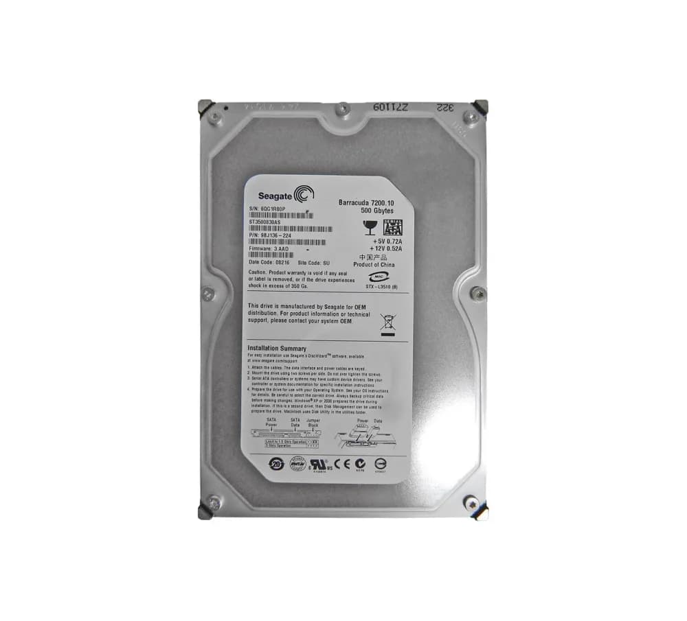 ST3500830AS - Seagate 500GB 7200RPM SATA 3Gb/s 3.5-in Hard Drive