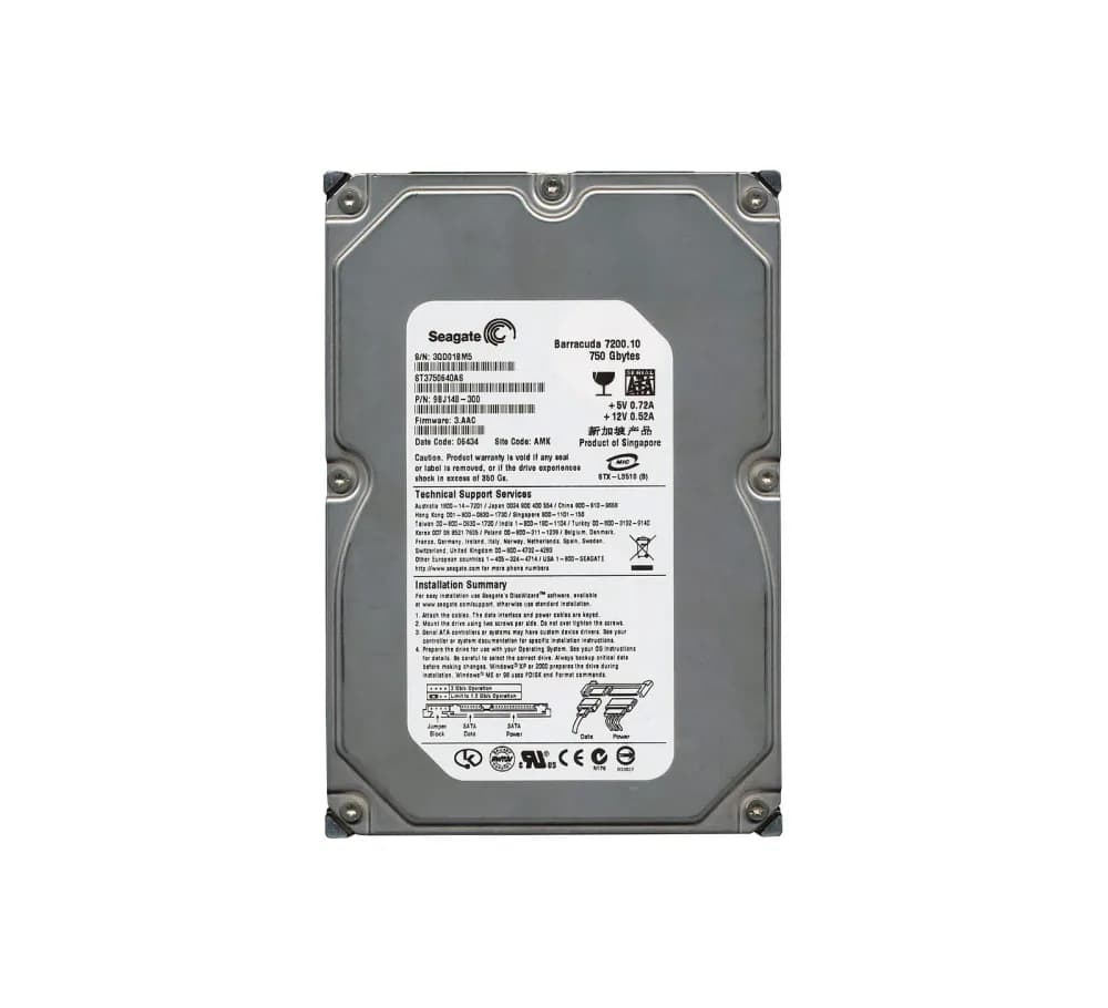 ST3750640AS - Seagate 750GB 7200RPM SATA 3Gb/s 3.5-in Hard Drive