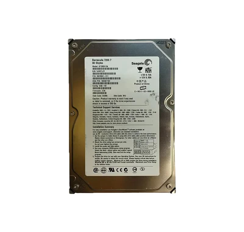 ST380013A - Seagate 80GB 7200RPM ATA/100 3.5-inch Hard Drive