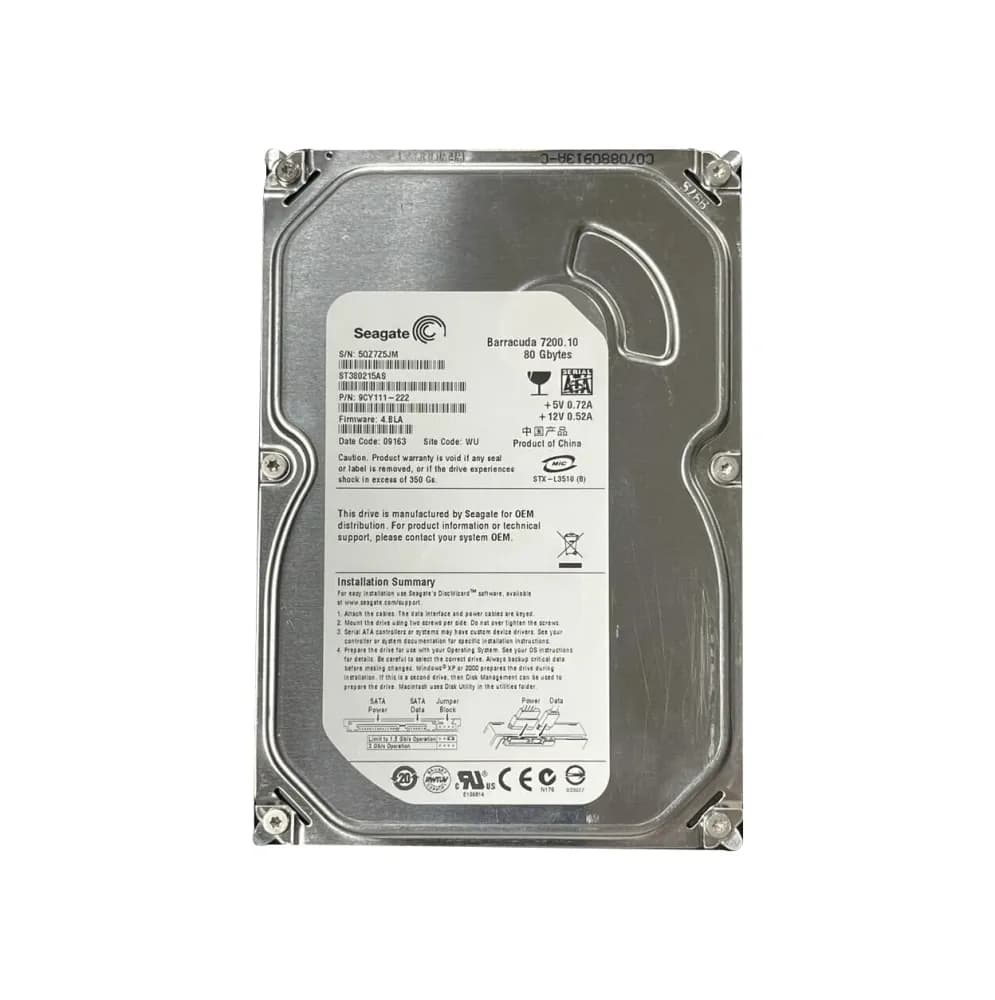 ST380215AS - Seagate 80GB 7200RPM SATA 3Gb/s 3.5-in Hard Drive