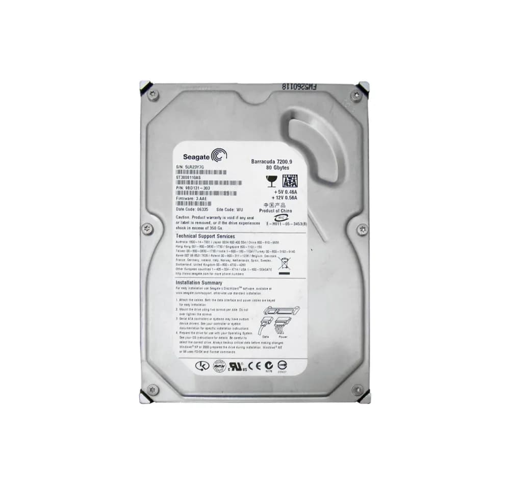 ST3808110AS - Seagate 80GB 7200RPM SATA 3Gb/s 3.5-in Hard Drive