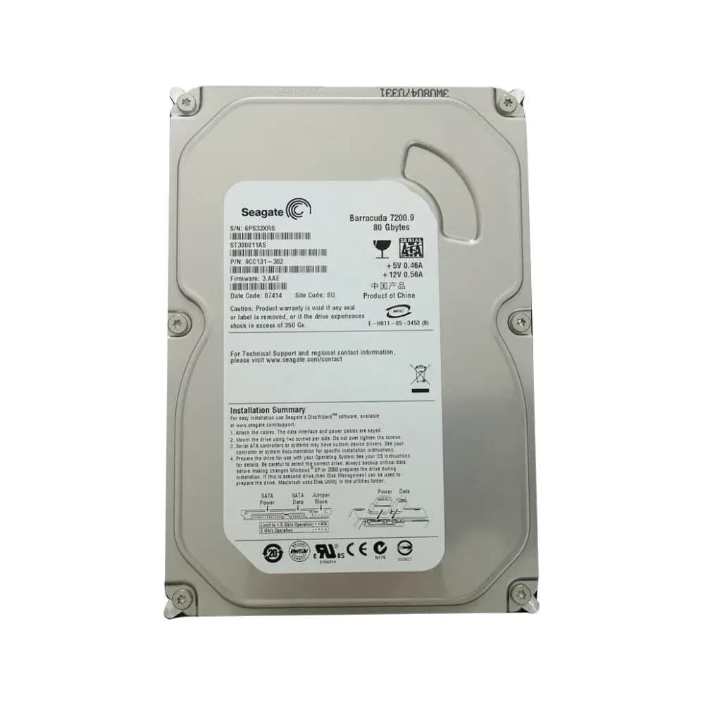 ST380811AS - Seagate 80GB 7200RPM SATA 3Gb/s 3.5-in Hard Drive