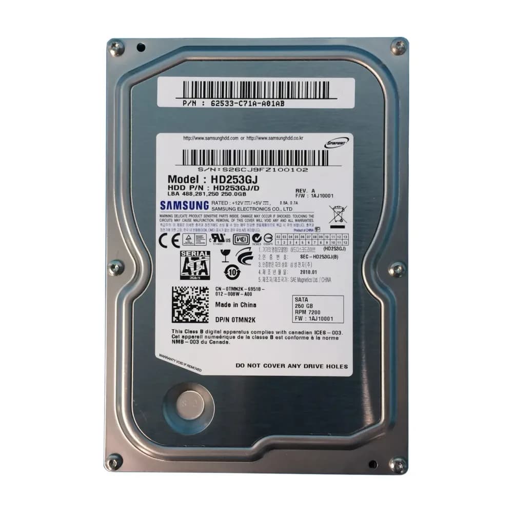 TMN2K - Dell 250GB 7200RPM SATA 3Gb/s 3.5-in Hard Drive