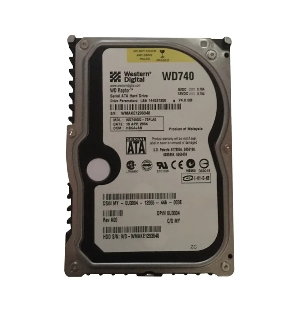 U3004 - Dell 74GB 10000RPM SATA 1.5Gb/s 3.5-in Hard Drive