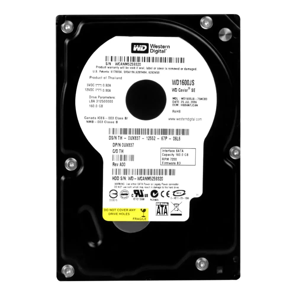UX837 - Dell 160GB 7200RPM SATA 3Gb/s 3.5-in Hard Drive