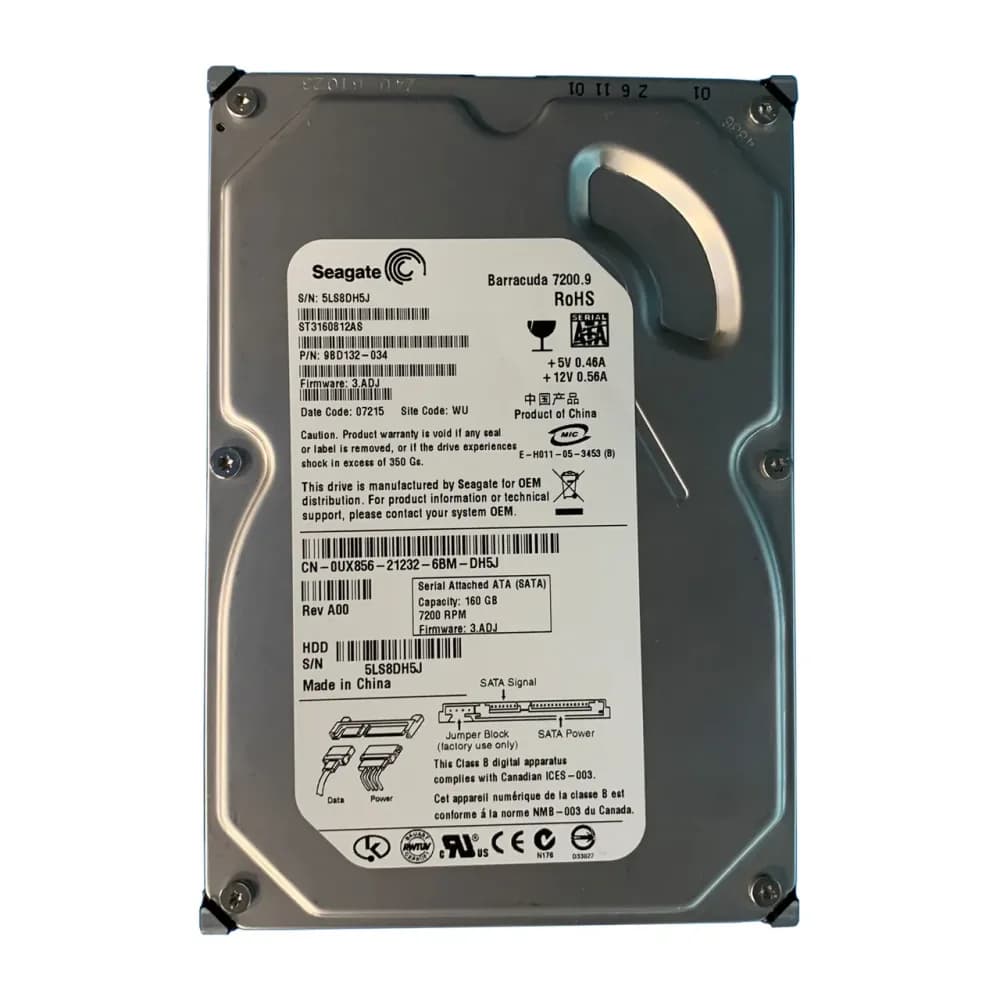 UX856 - Dell 160GB 7200RPM SATA 3Gb/s 3.5-in Hard Drive