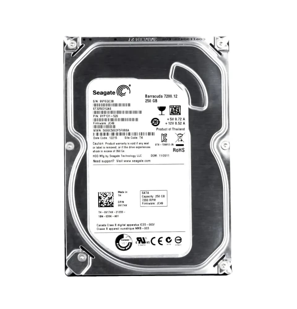 V174X - Dell 250GB 7200RPM SATA 6Gb/s 3.5-in Hard Drive