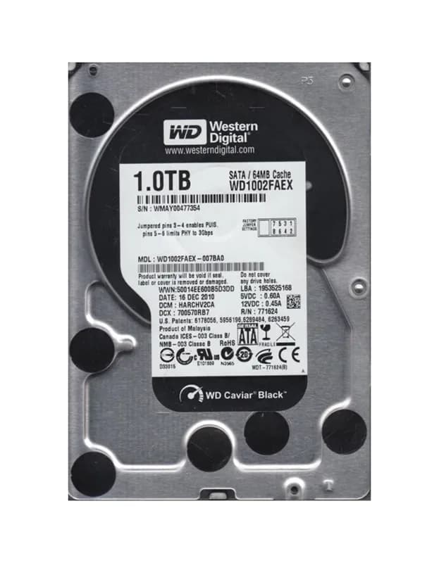 WD1002FAEX - Western Digital 1TB 7200RPM SATA 6Gb/s 3.5-in Hard Drive