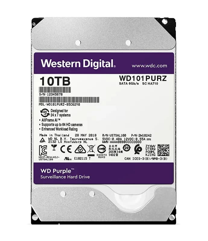 WD101PURZ - Western Digital 10TB 7200RPM SATA 6Gb/s 3.5-in Hard Drive