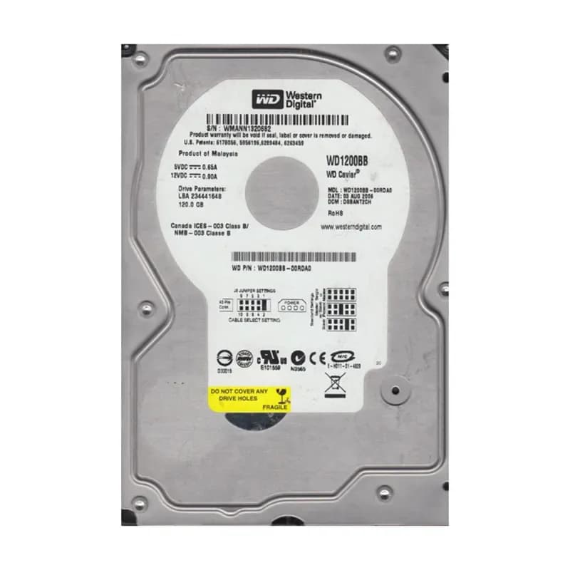 WD1200BB - WD Caviar 120GB 7.2K EIDE 2MB Cache (512) 3.5" Hard Drive