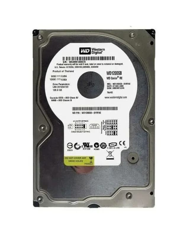 WD1200SB - WD Caviar RE 120GB 7200RPM EIDE 40-Pin 3.5" Hard Drive