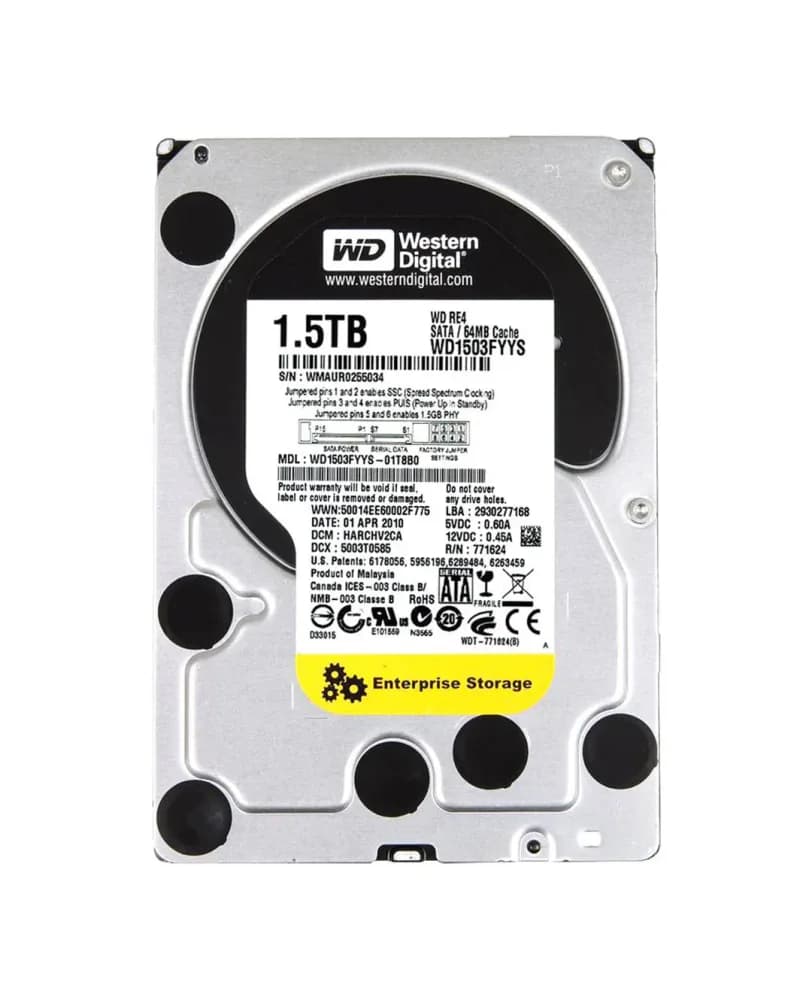 WD1503FYYS - WD 1.5TB 7200RPM SATA 3Gb/s 3.5-in HDD