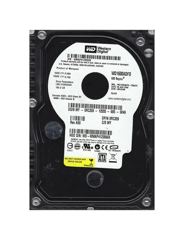 WD1600ADFD - Western Digital 160GB 10000RPM SATA 1.5Gb/s 3.5-in HDD