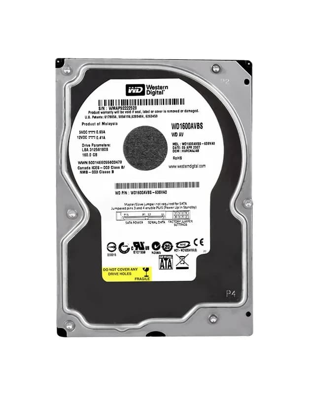 WD1600AVBS - WD 160GB 7200RPM SATA 3Gb/s 3.5-in HDD