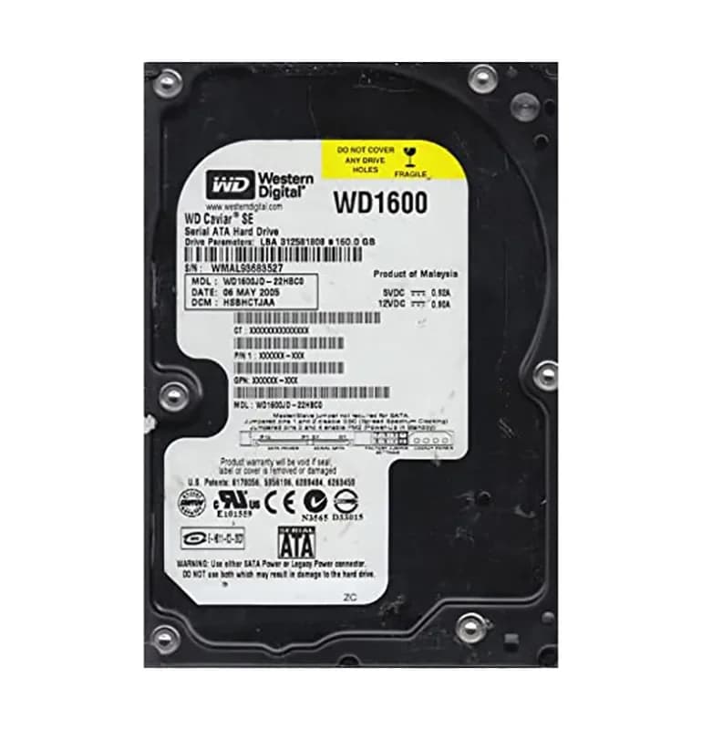 WD1600JD - WD 160GB 7200RPM SATA 1.5Gb/s 3.5-in HDD