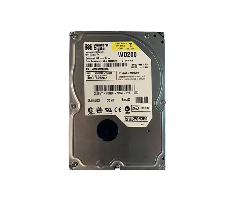 WD200 - WD Caviar 20GB 7.2K IDE Ultra ATA/100 (ATA-6) 2MB 3.5" HDD