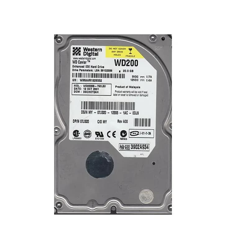 WD200BB - WD Caviar 20GB 7200RPM EIDE 2MB Cache (512) 3.5" Hard Drive