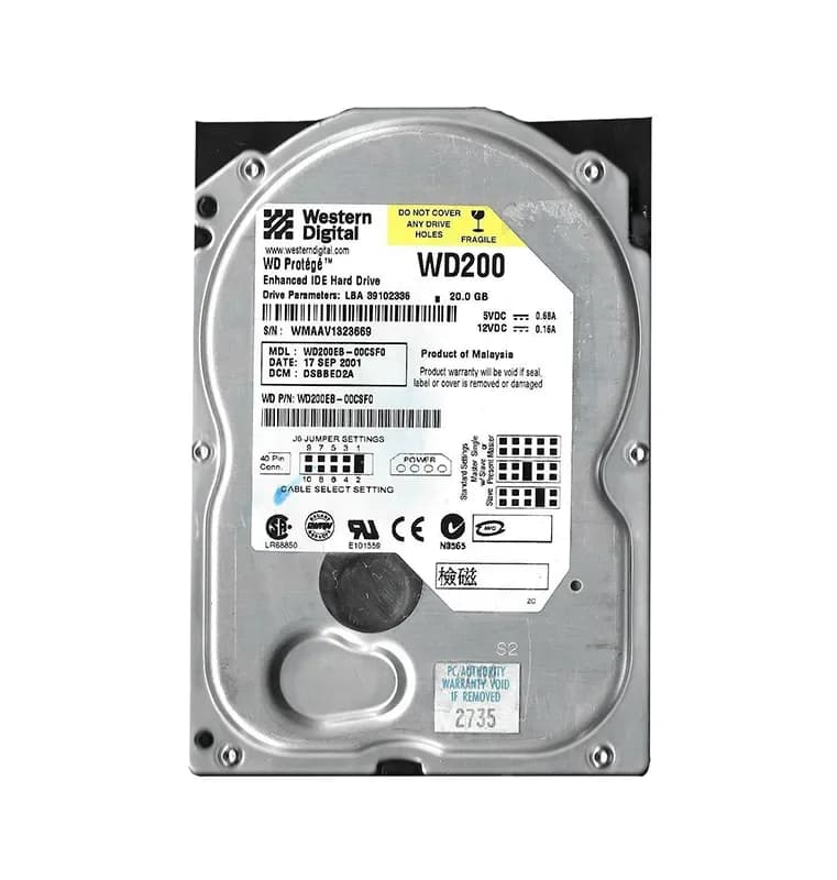 WD200EB - WD Protege 20GB 5400RPM EIDE 2MB Cache (CE) 3.5" Hard Drive