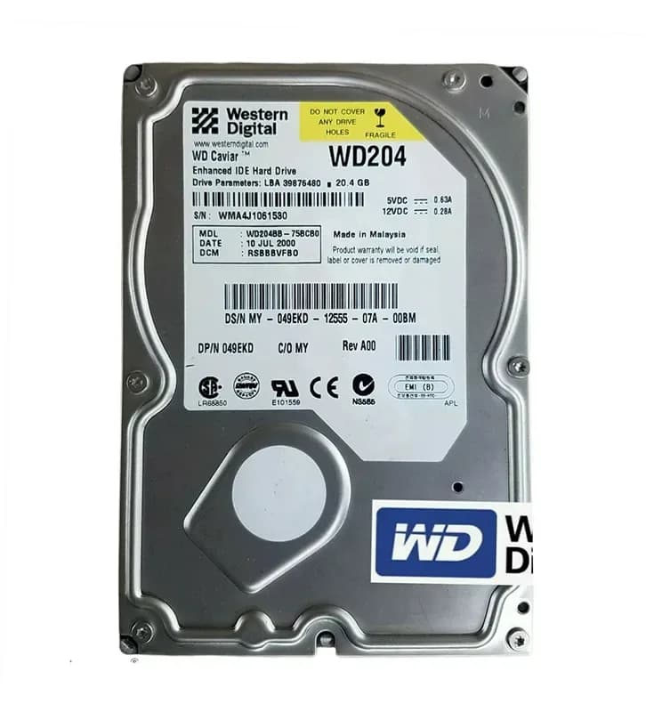 WD204BB - WD Caviar 20.4GB 7200RPM EIDE 2MB Cache 3.5-Inch Hard Drive
