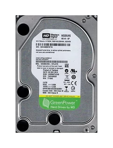 WD20EURS - Western Digital 2TB 7200RPM SATA 3Gb/s 3.5-in Hard Drive