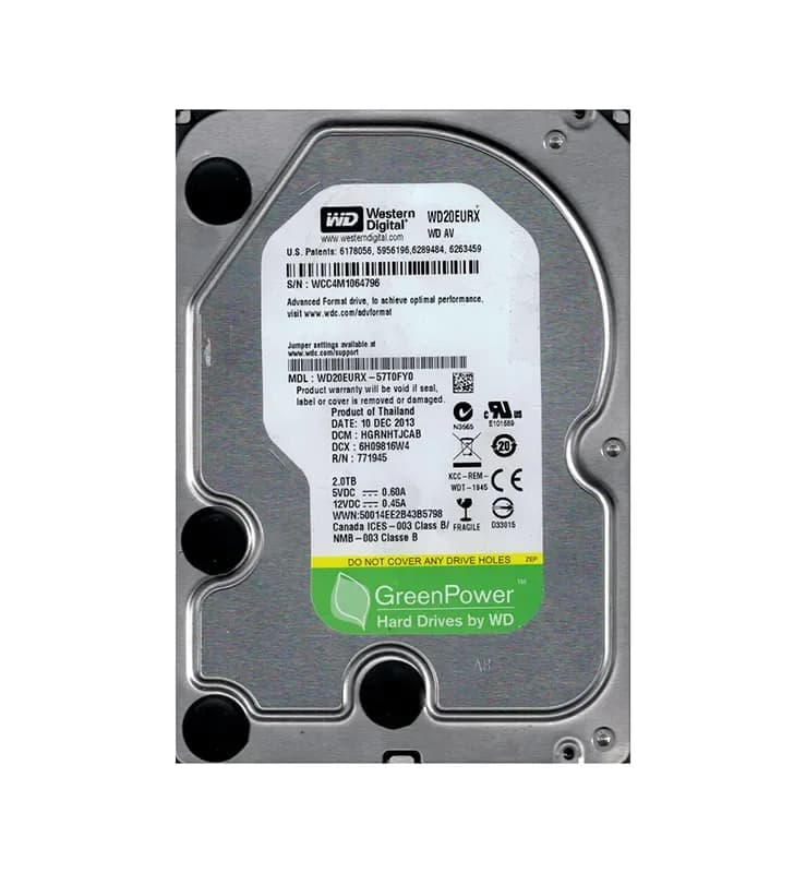 WD20EURX - Western Digital 2TB 5400RPM SATA 6Gb/s 3.5-in Hard Drive