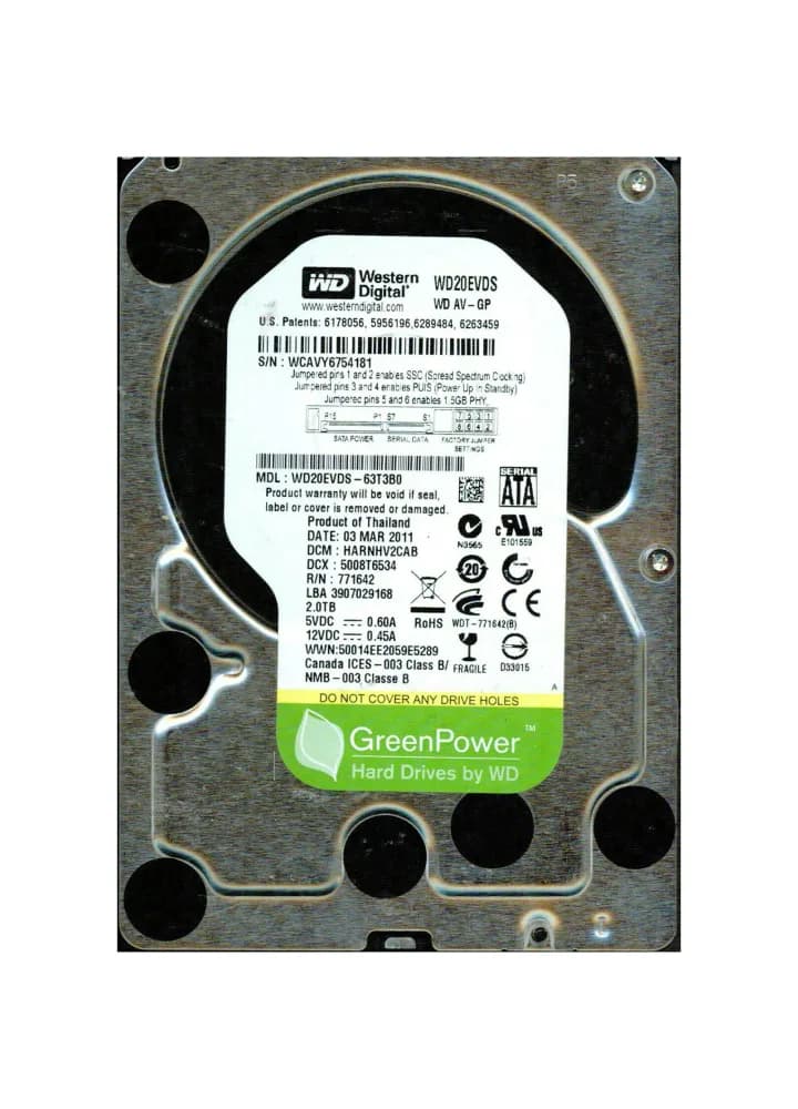 WD20EVDS - Western Digital 2TB 7200RPM SATA 3Gb/s 3.5-in Hard Drive