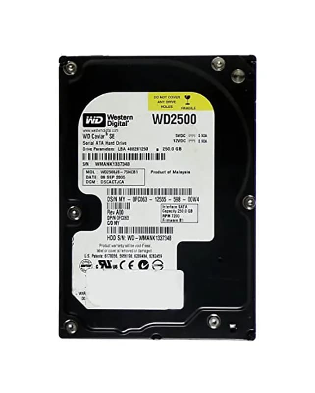 WD2500 - Western Digital 250GB 7200RPM SATA 1.5Gb/s 3.5-in Hard Drive