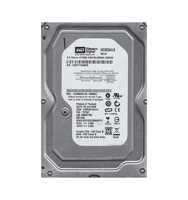 WD2500AVJS - WD 250GB 7200RPM SATA 3Gb/s 3.5-in HDD